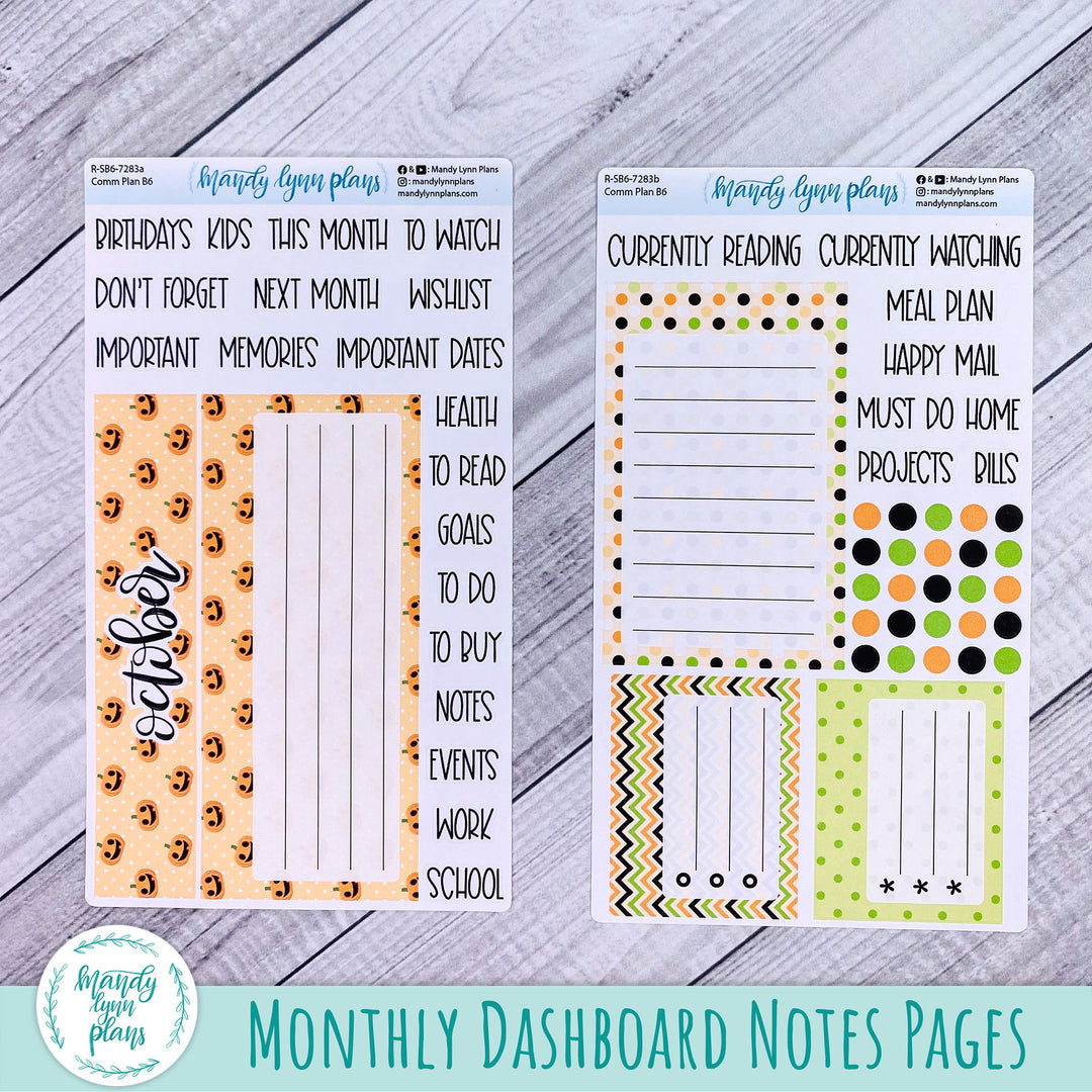 October Common Planner Dashboard || Happy Pumpkins || 283