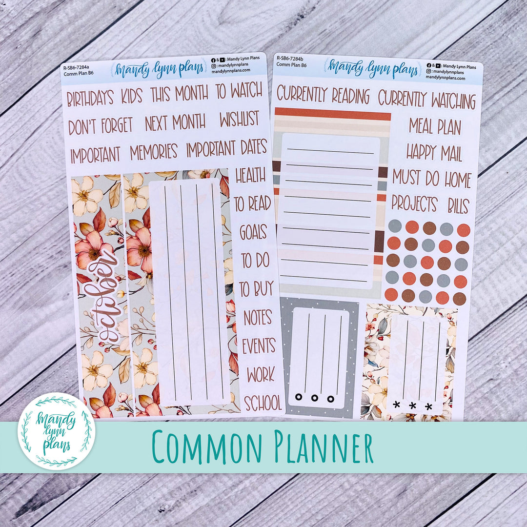 October Common Planner Dashboard || Autumn Blooms || 284