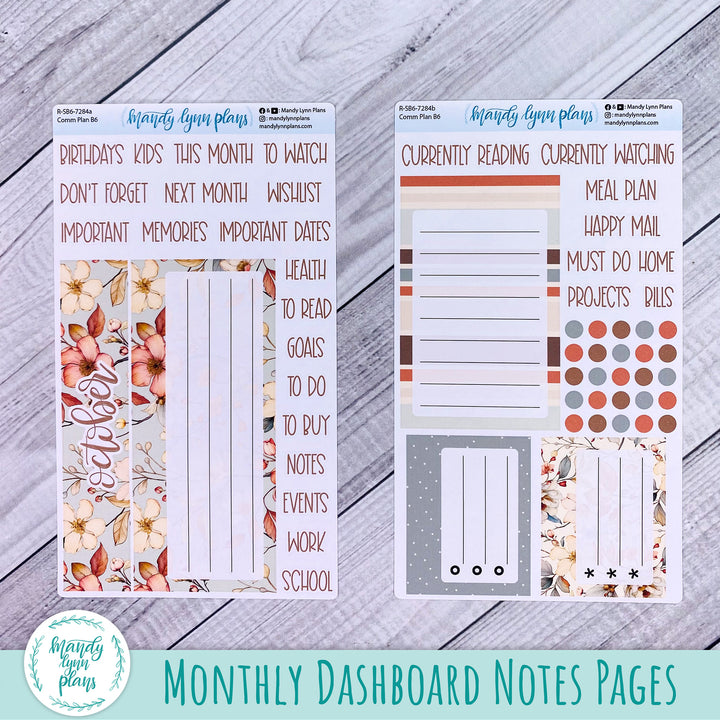 October Common Planner Dashboard || Autumn Blooms || 284