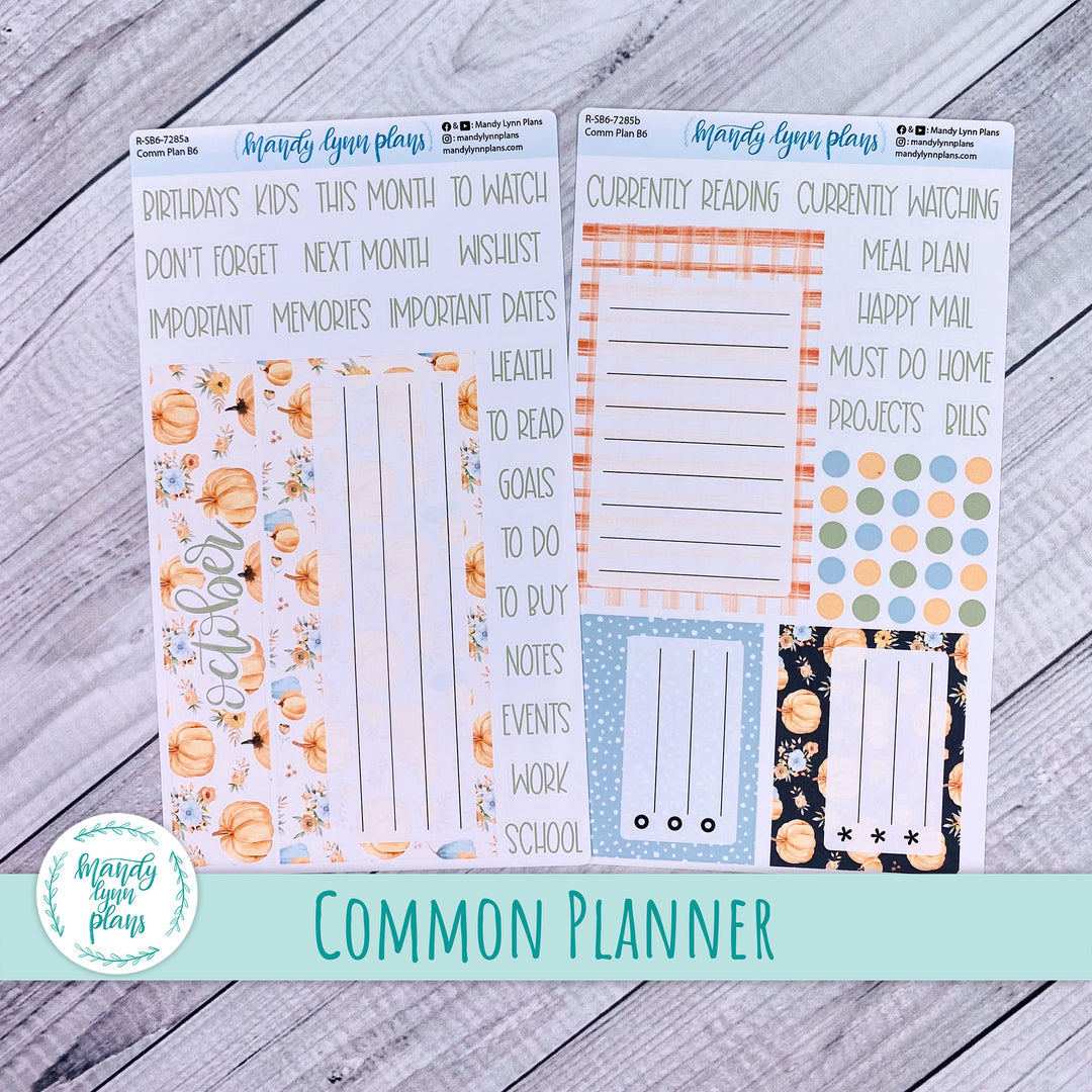 October Common Planner Dashboard || Pumpkin Floral || 285