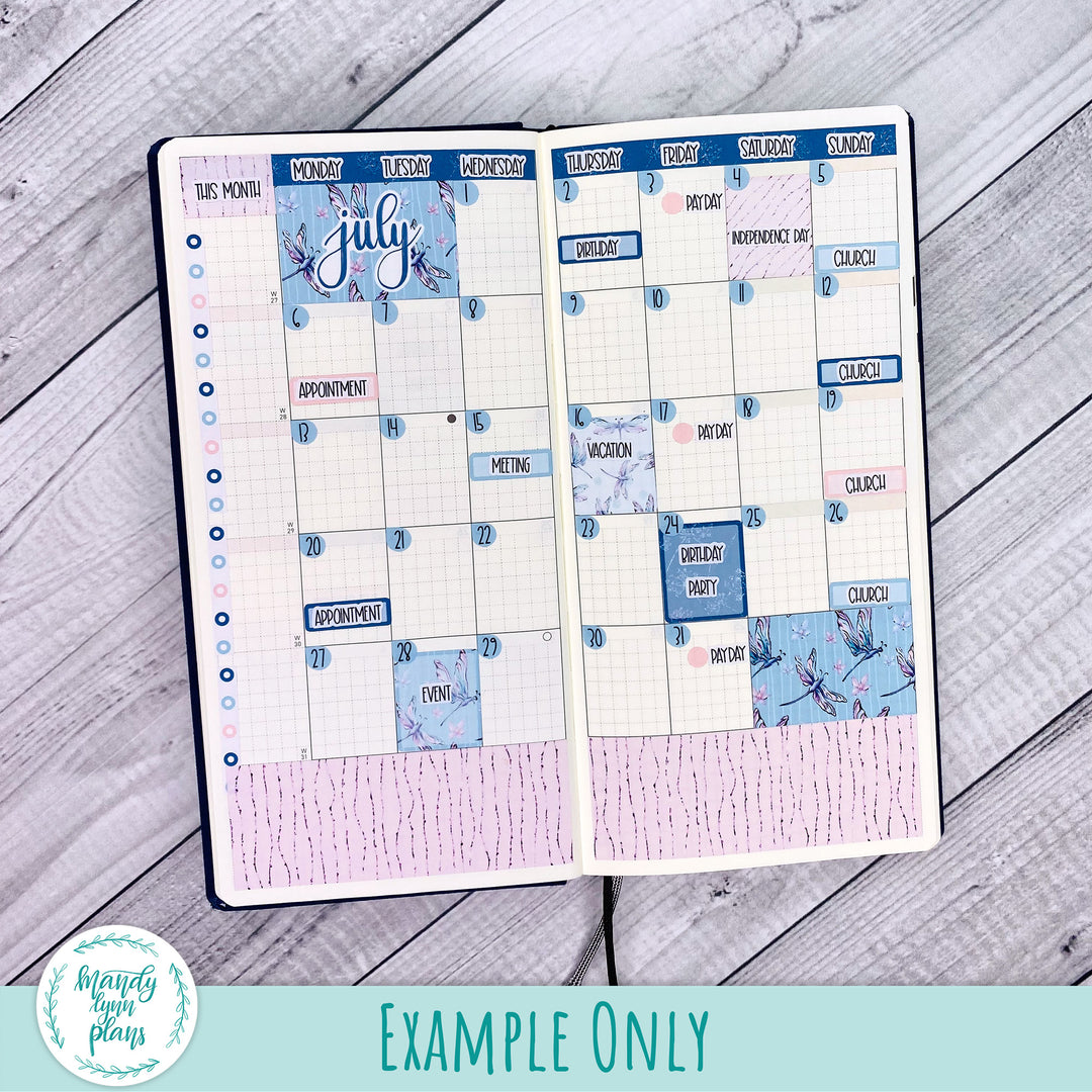 July 2026 or Any Month Monthly Kit || Hobonichi Cousin, Weeks, A6 || Patriotic Posy || 370