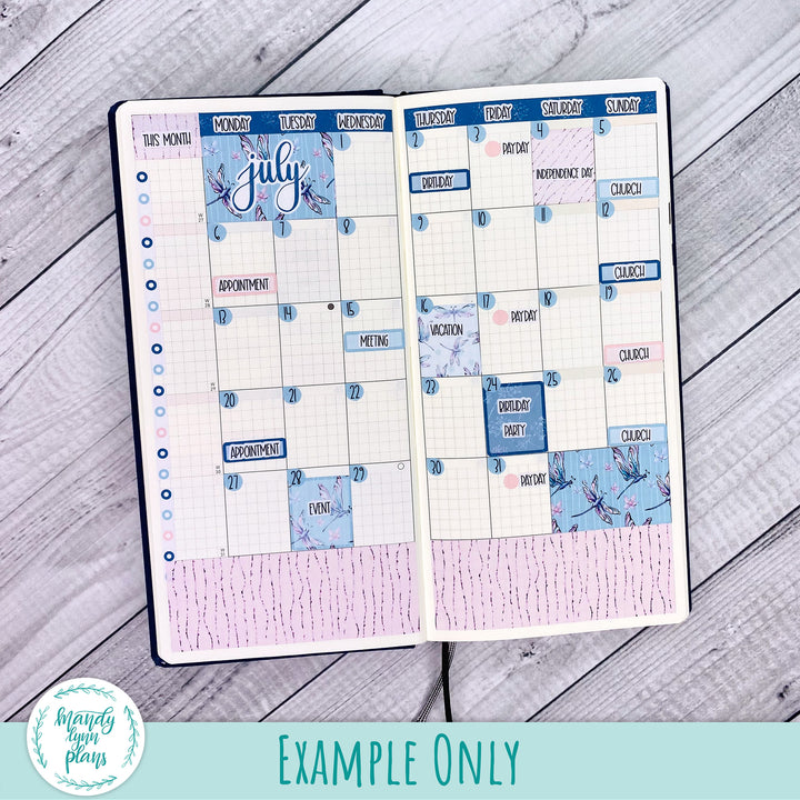 July 2026 or Any Month Monthly Kit || Hobonichi Cousin, Weeks, A6 || Patriotic Posy || 370