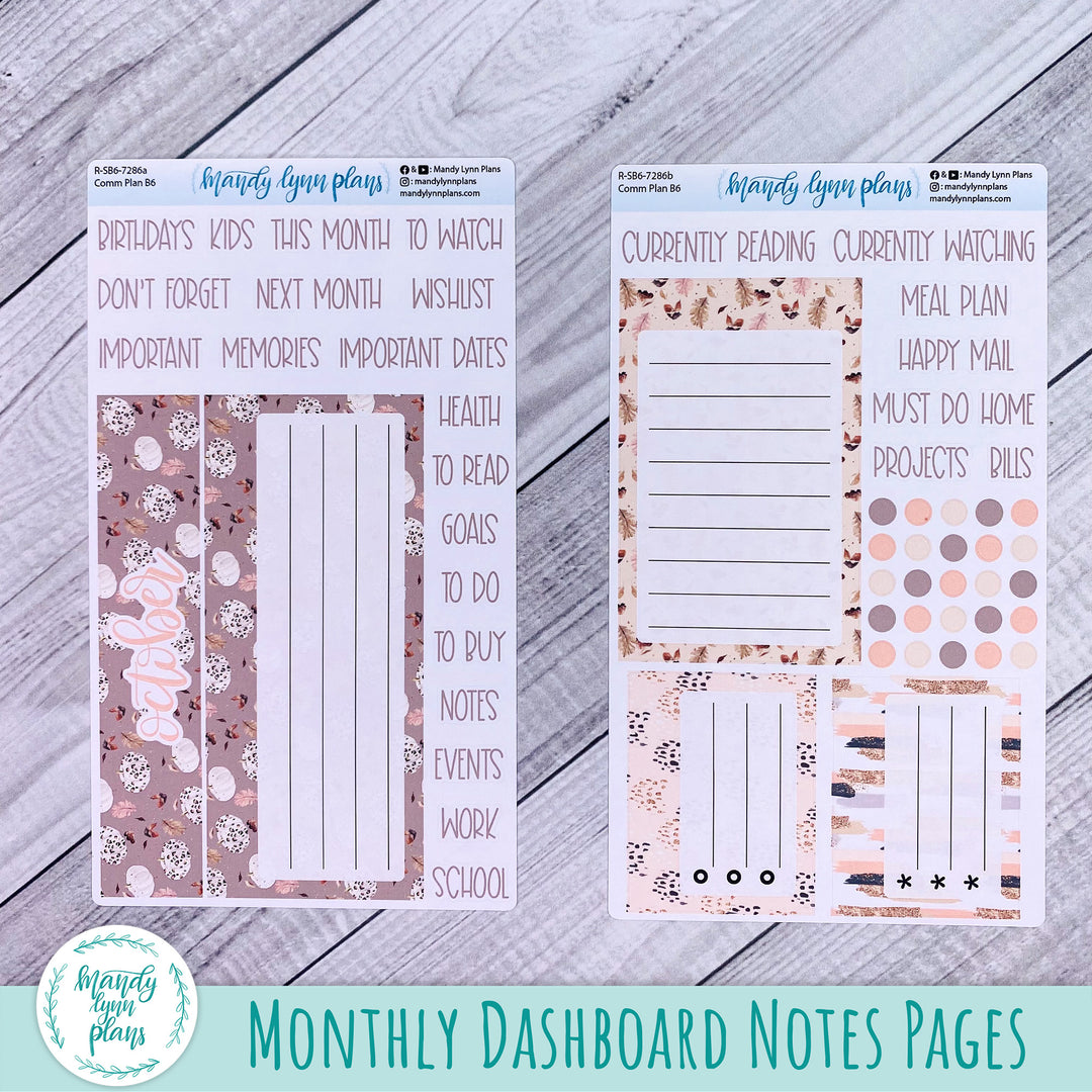 October Common Planner Dashboard || Blush and Spice || 286