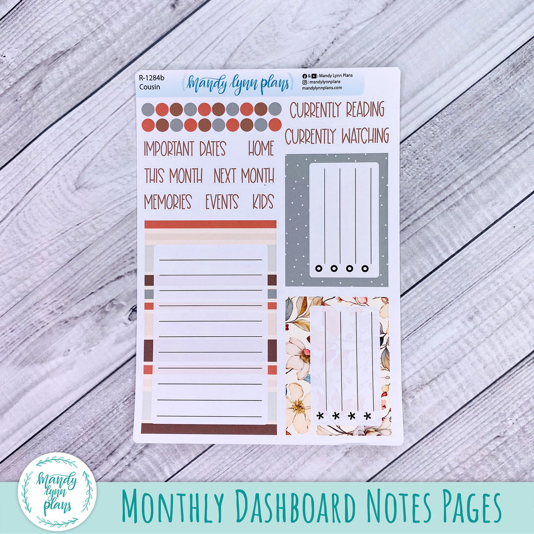 October Hobonichi Cousin Dashboard || Autumn Blooms || R-1284