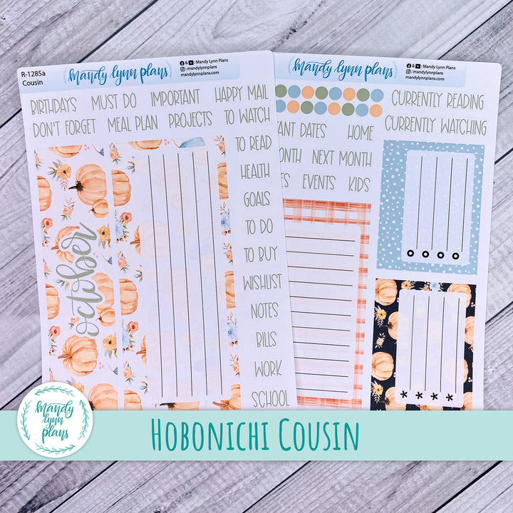 October Hobonichi Cousin Dashboard || Pumpkin Floral || R-1285