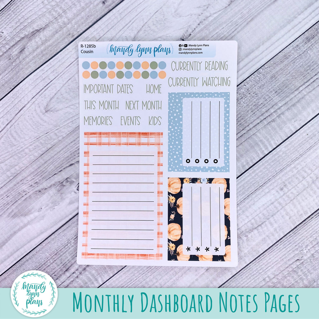 October Hobonichi Cousin Dashboard || Pumpkin Floral || R-1285