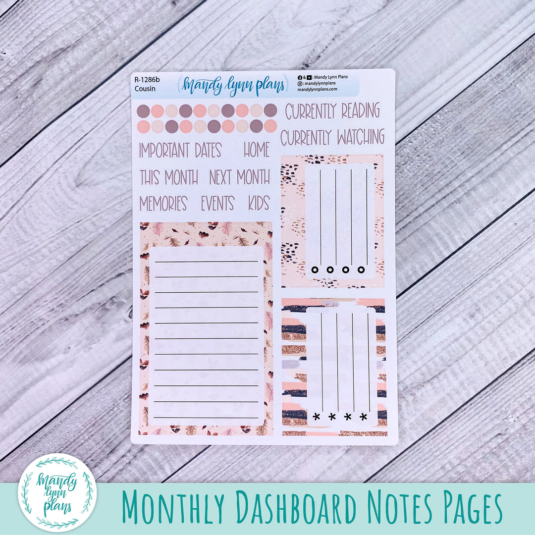 October Hobonichi Cousin Dashboard || Blush and Spice || R-1286