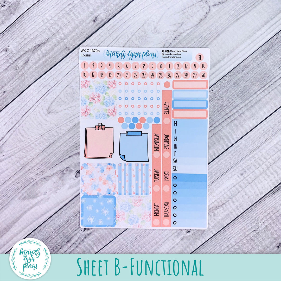 Weekly Kit || Hobonichi Cousin and Weeks || Patriotic Posy || 370