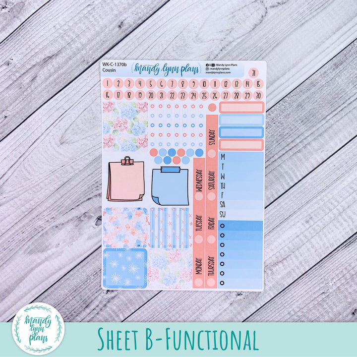 Weekly Kit || Hobonichi Cousin and Weeks || Patriotic Posy || 370
