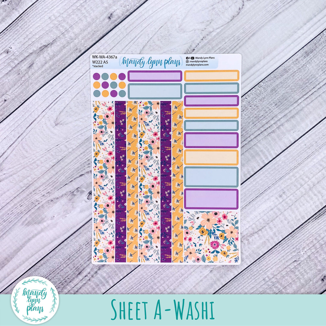 Weekly Kit || Wonderland 222 A5, B6, A6 || Stacked, Unstacked, Horizontal || Eclectic Blooms || 367