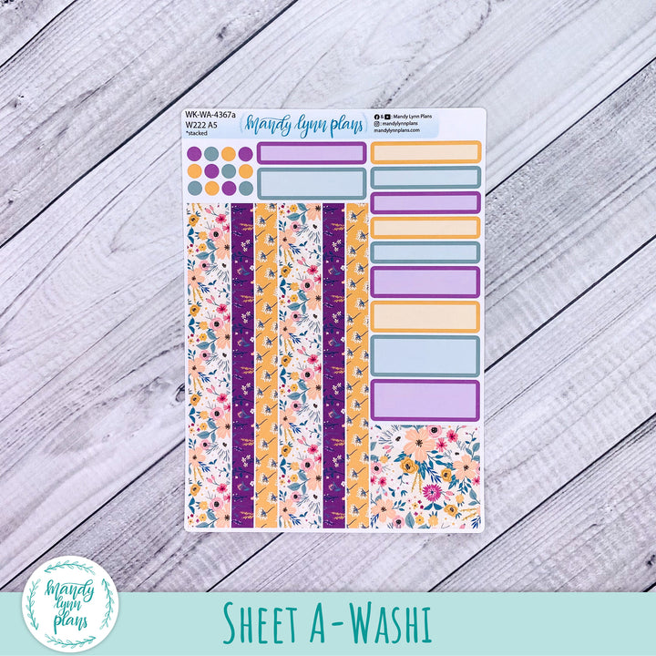 Weekly Kit || Wonderland 222 A5, B6, A6 || Stacked, Unstacked, Horizontal || Eclectic Blooms || 367