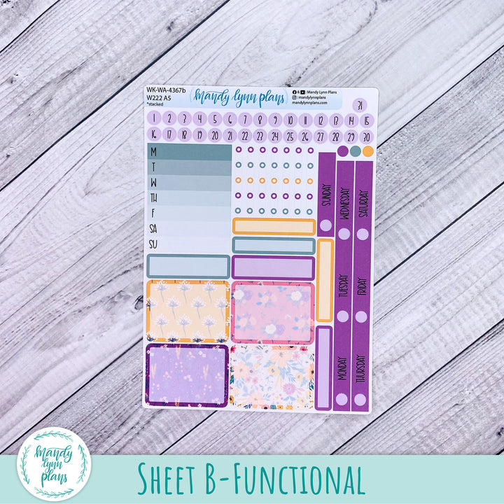 Weekly Kit || Wonderland 222 A5, B6, A6 || Stacked, Unstacked, Horizontal || Eclectic Blooms || 367