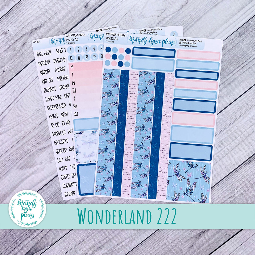Weekly Kit || Wonderland 222 A5, B6, A6 || Stacked, Unstacked, Horizontal || Dragonflies || 368