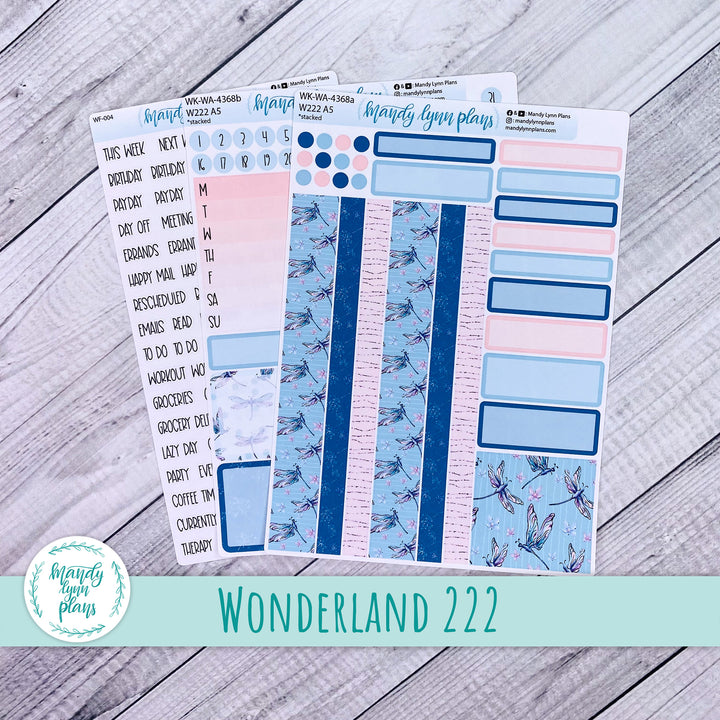 Weekly Kit || Wonderland 222 A5, B6, A6 || Stacked, Unstacked, Horizontal || Dragonflies || 368