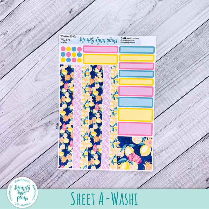 Weekly Kit || Wonderland 222 A5, B6, A6 || Stacked, Unstacked, Horizontal || Vibrant Lemonade || 369