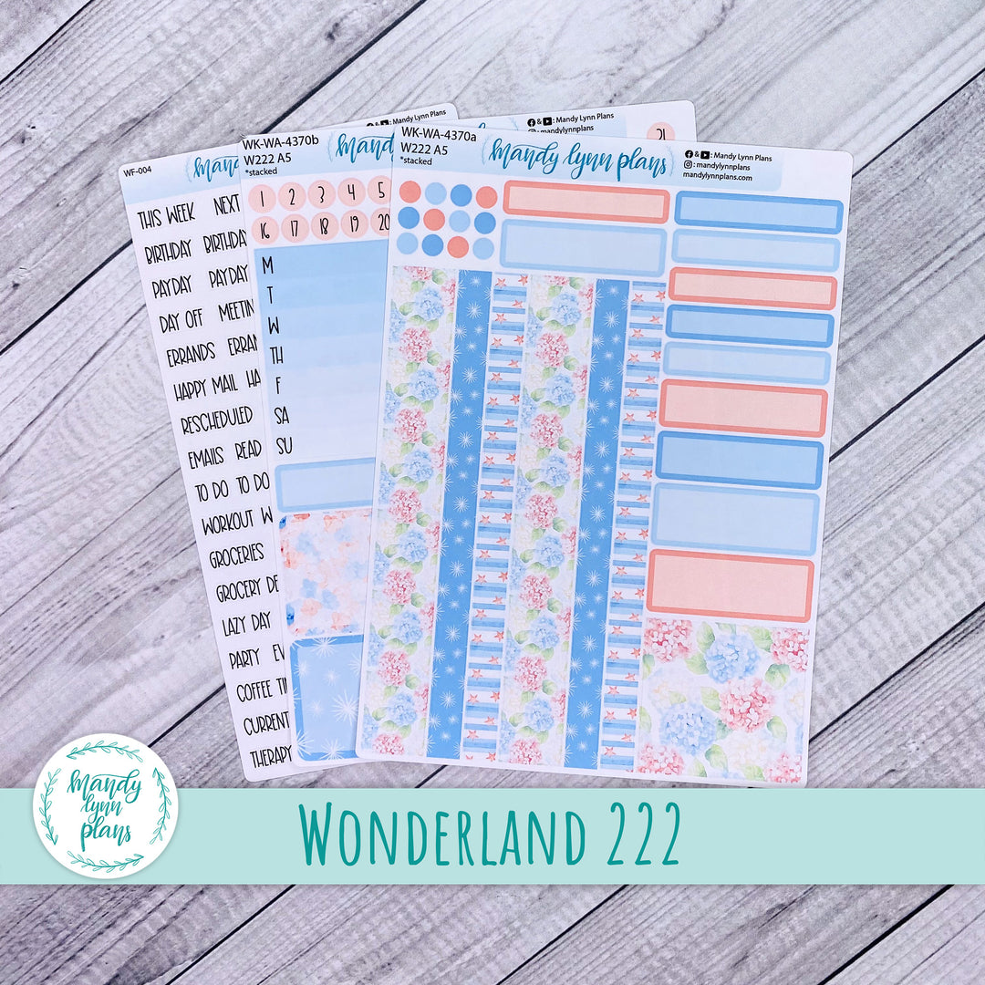 Weekly Kit || Wonderland 222 A5, B6, A6 || Stacked, Unstacked, Horizontal || Patriotic Posy || 370
