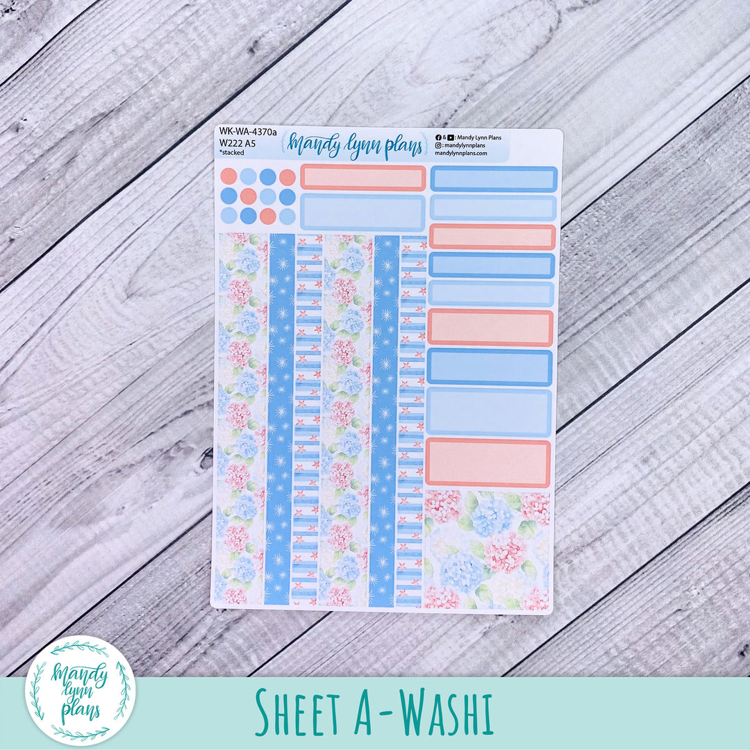 Weekly Kit || Wonderland 222 A5, B6, A6 || Stacked, Unstacked, Horizontal || Patriotic Posy || 370