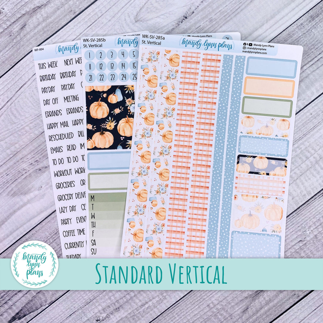 Standard Vertical Weekly Kit || Pumpkin Floral || WK-SV-285