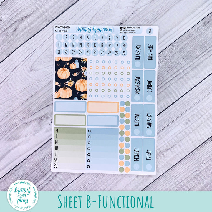 Standard Vertical Weekly Kit || Pumpkin Floral || WK-SV-285