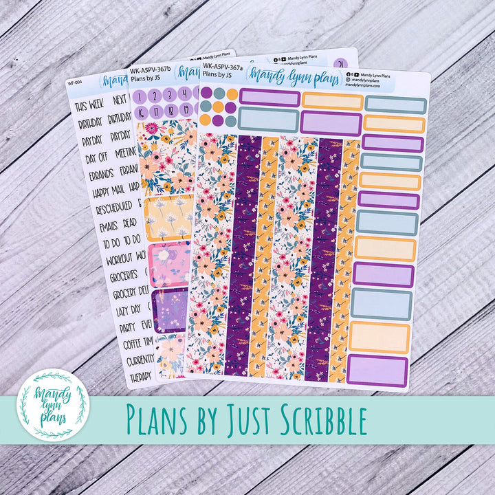 Weekly Kit || A5, B6, A6 Plans by Just Scribble || Eclectic Blooms || 367