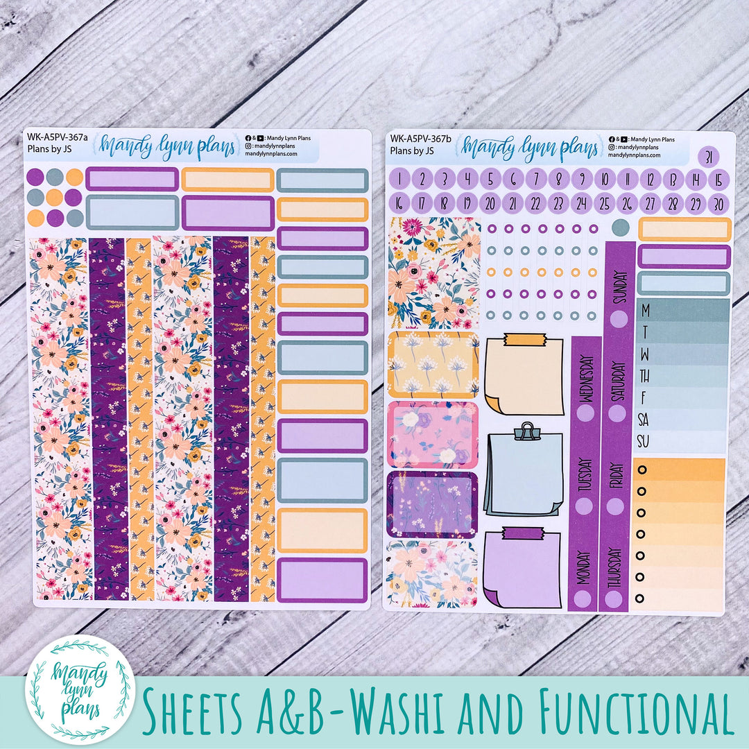 Weekly Kit || A5, B6, A6 Plans by Just Scribble || Eclectic Blooms || 367