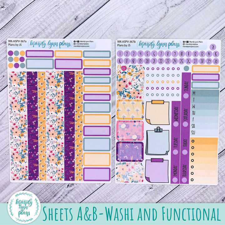 Weekly Kit || A5, B6, A6 Plans by Just Scribble || Eclectic Blooms || 367