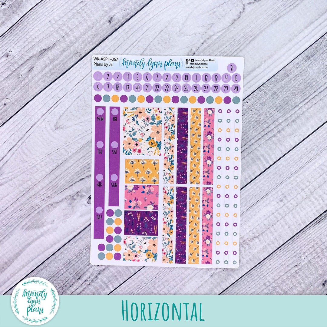 Weekly Kit || A5, B6, A6 Plans by Just Scribble || Eclectic Blooms || 367
