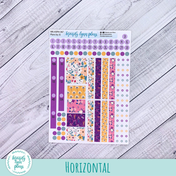 Weekly Kit || A5, B6, A6 Plans by Just Scribble || Eclectic Blooms || 367