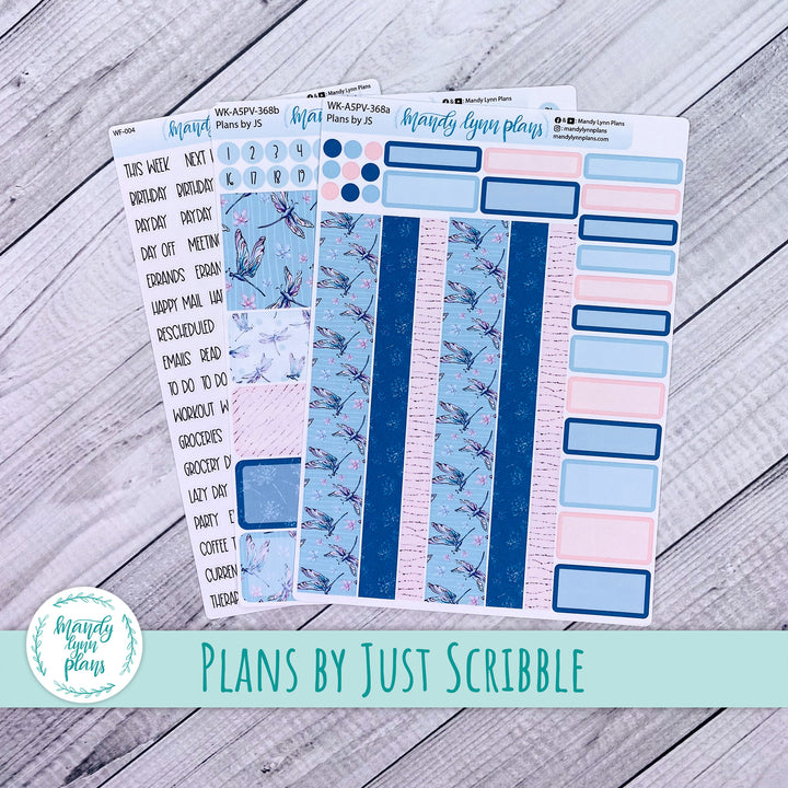 Weekly Kit || A5, B6, A6 Plans by Just Scribble || Dragonflies || 368
