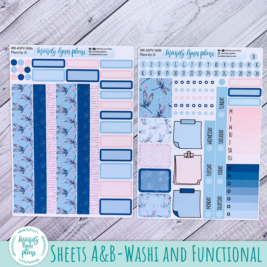 Weekly Kit || A5, B6, A6 Plans by Just Scribble || Dragonflies || 368