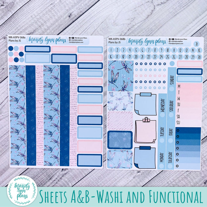 Weekly Kit || A5, B6, A6 Plans by Just Scribble || Dragonflies || 368