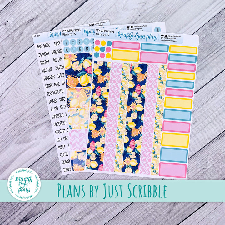 Weekly Kit || A5, B6, A6 Plans by Just Scribble || Vibrant Lemonade || 369