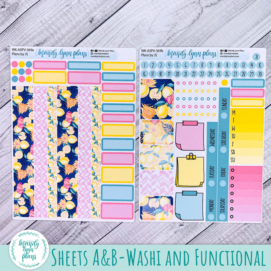 Weekly Kit || A5, B6, A6 Plans by Just Scribble || Vibrant Lemonade || 369