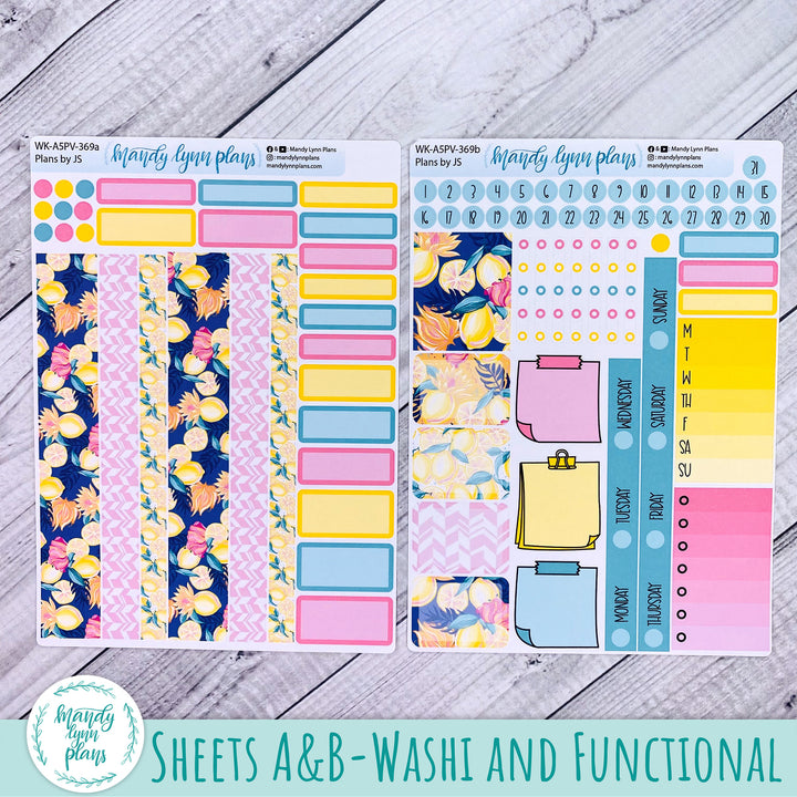 Weekly Kit || A5, B6, A6 Plans by Just Scribble || Vibrant Lemonade || 369