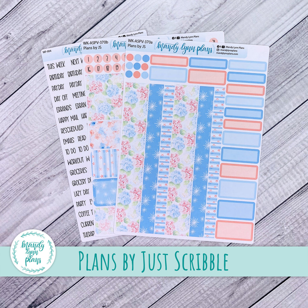 Weekly Kit || A5, B6, A6 Plans by Just Scribble || Patriotic Posy || 370
