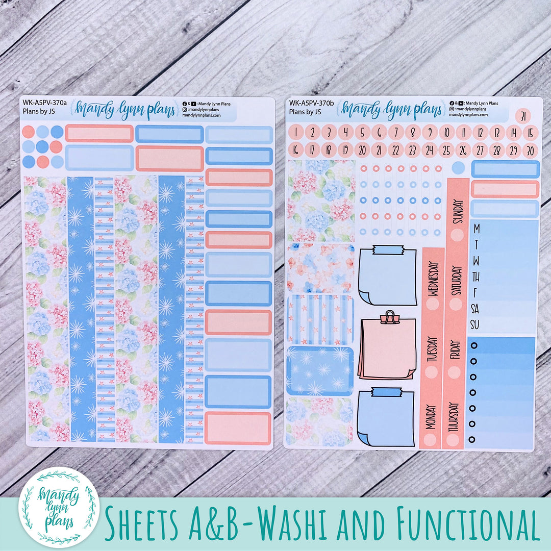Weekly Kit || A5, B6, A6 Plans by Just Scribble || Patriotic Posy || 370