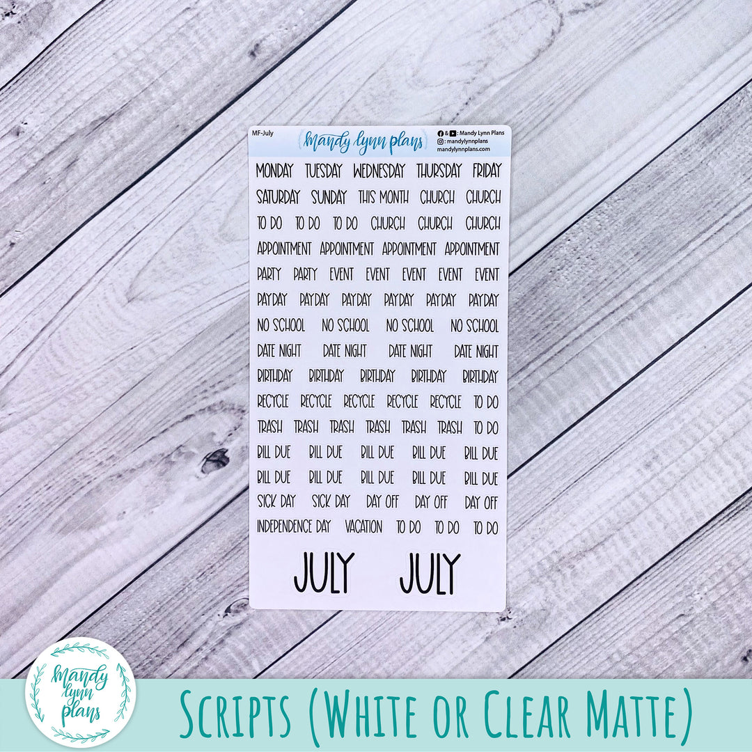 July 2026 or Any Month Monthly Kit || Hobonichi Cousin, Weeks, A6 || Patriotic Posy || 370
