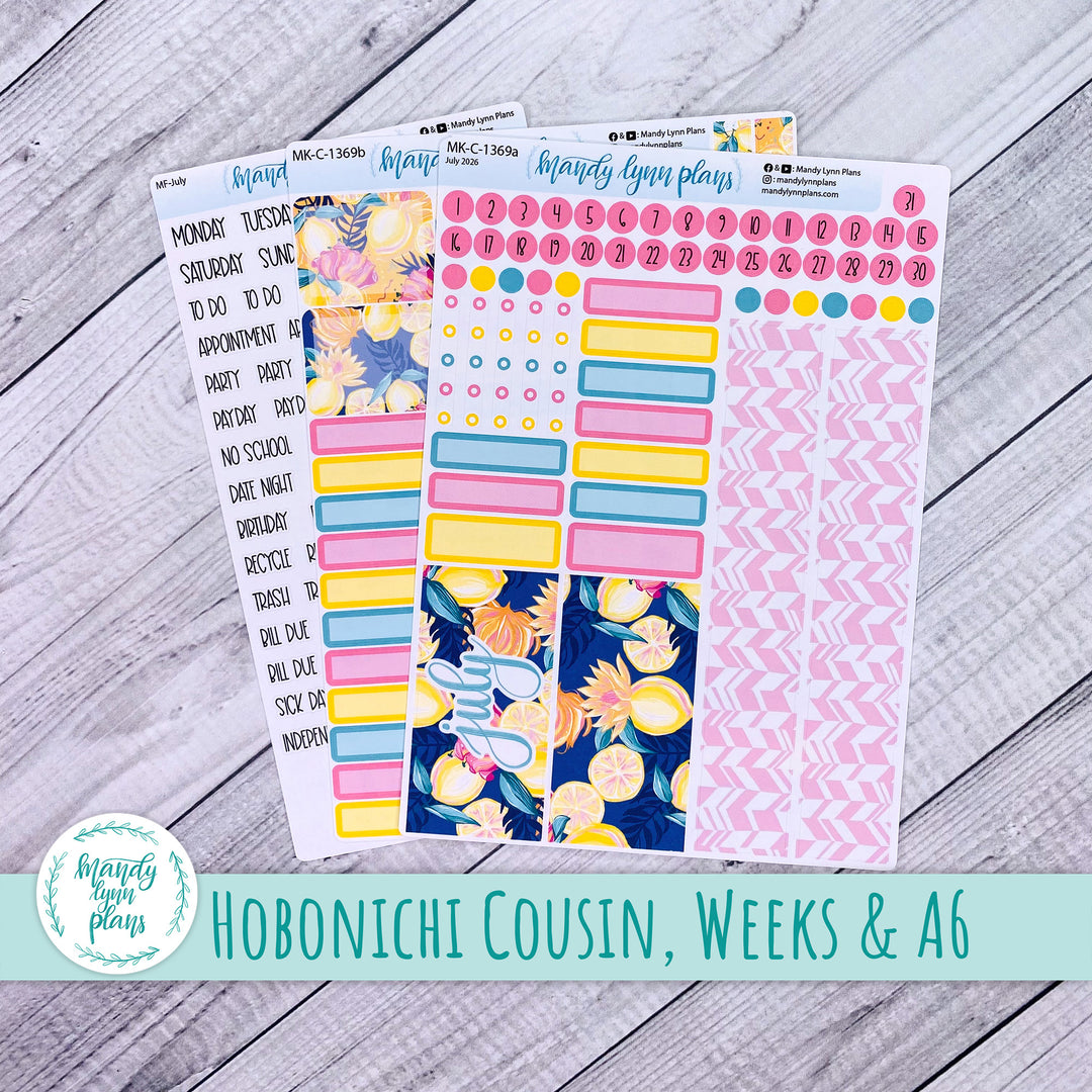 July 2026 or Any Month Monthly Kit || Hobonichi Cousin, Weeks, A6 || Vibrant Lemonade || 369