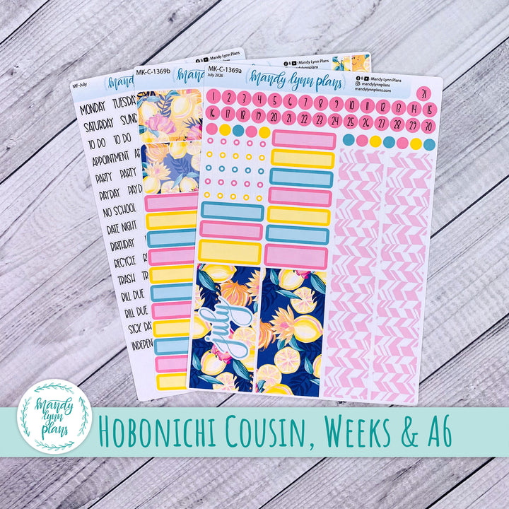 July 2026 or Any Month Monthly Kit || Hobonichi Cousin, Weeks, A6 || Vibrant Lemonade || 369