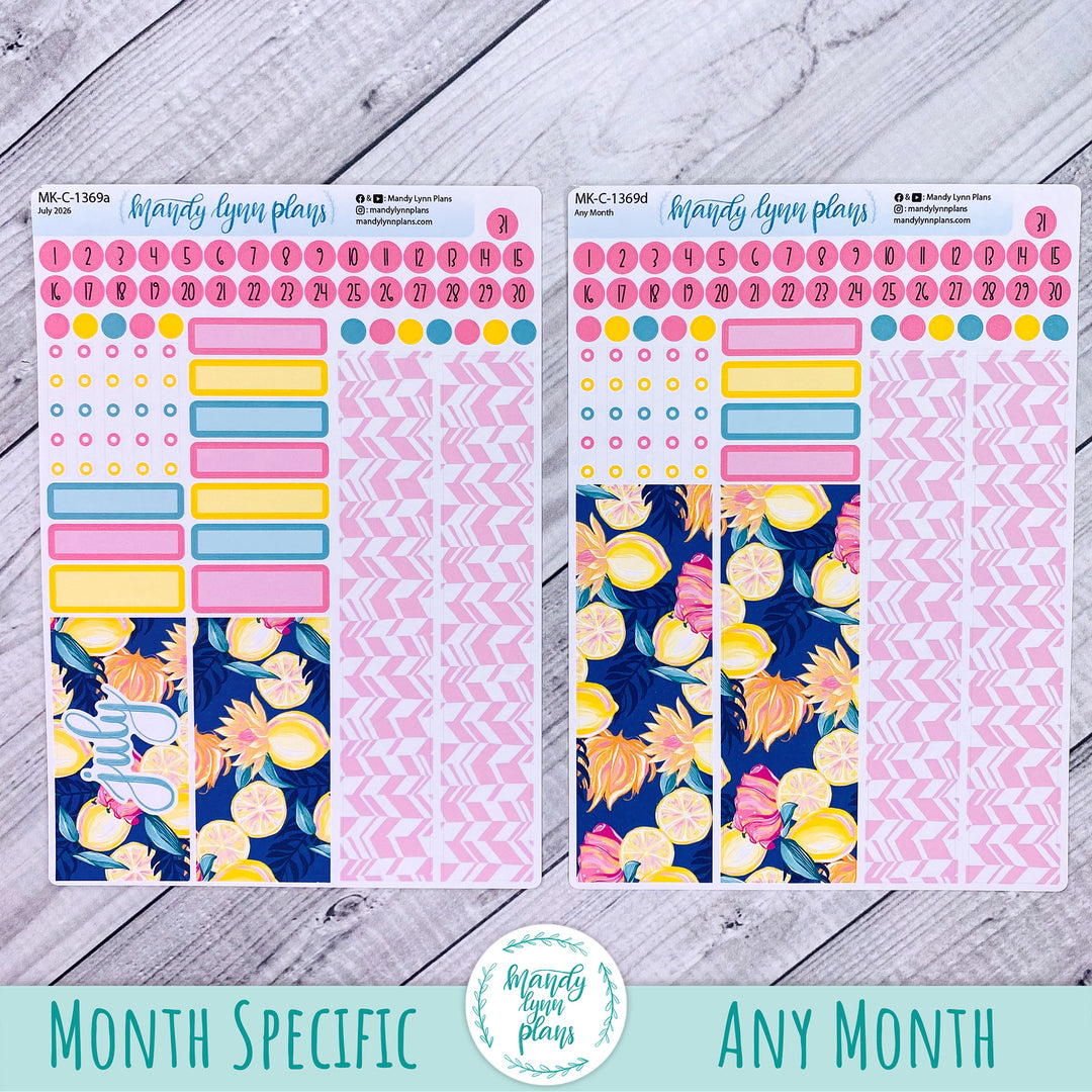 July 2026 or Any Month Monthly Kit || Hobonichi Cousin, Weeks, A6 || Vibrant Lemonade || 369