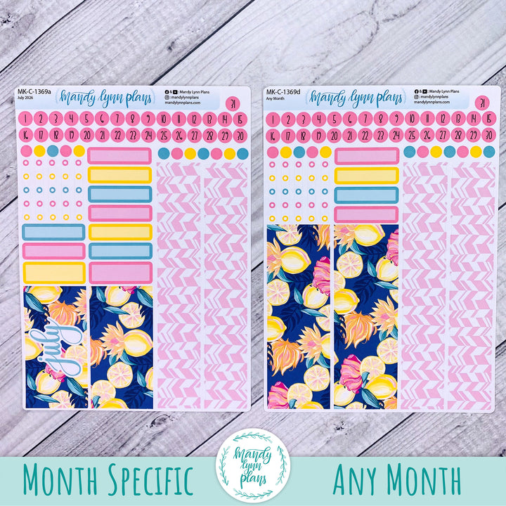 July 2026 or Any Month Monthly Kit || Hobonichi Cousin, Weeks, A6 || Vibrant Lemonade || 369