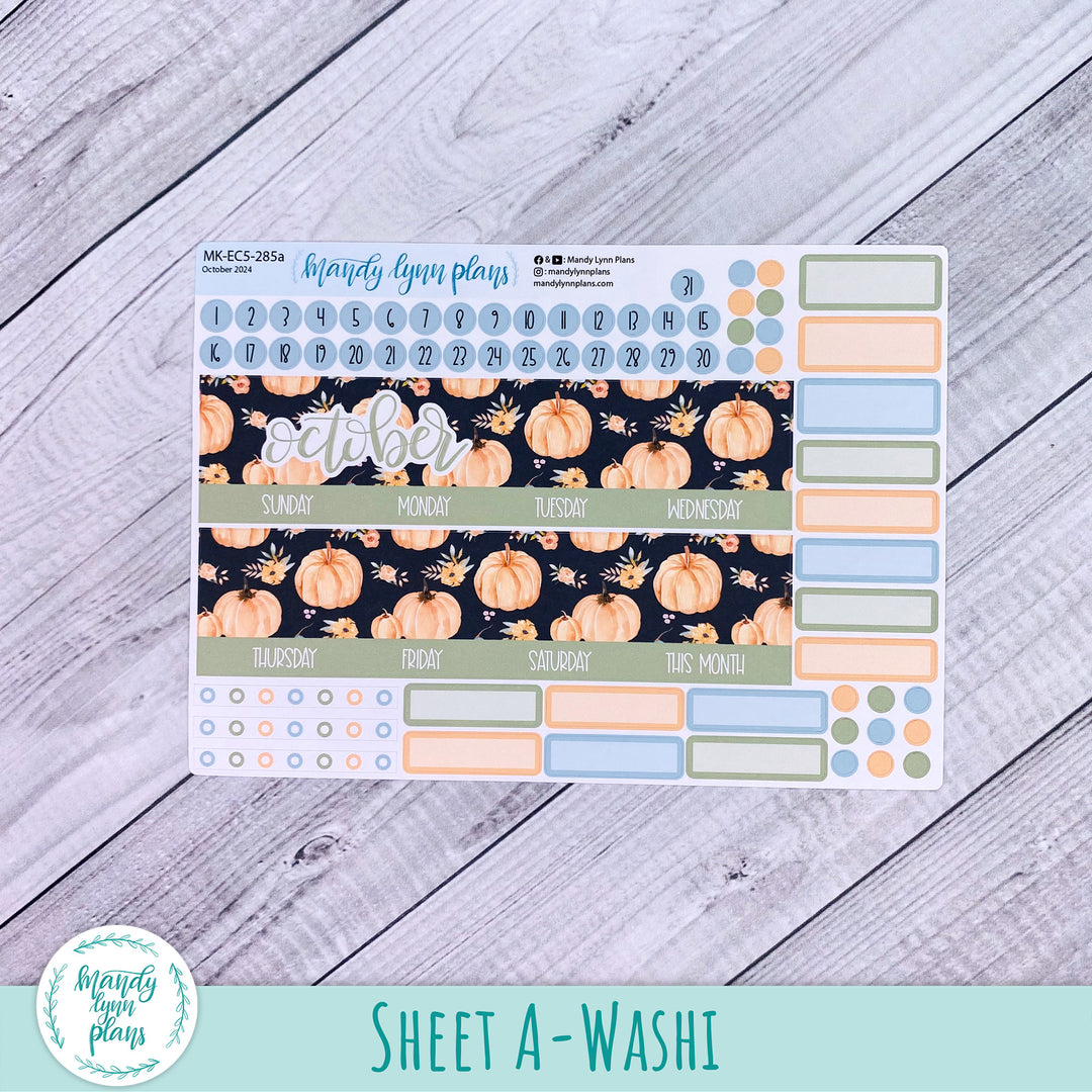 EC A5 October Monthly Kit || Pumpkin Floral || MK-EC5-285