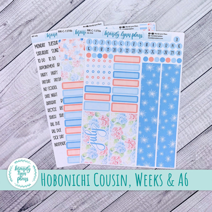July 2026 or Any Month Monthly Kit || Hobonichi Cousin, Weeks, A6 || Patriotic Posy || 370