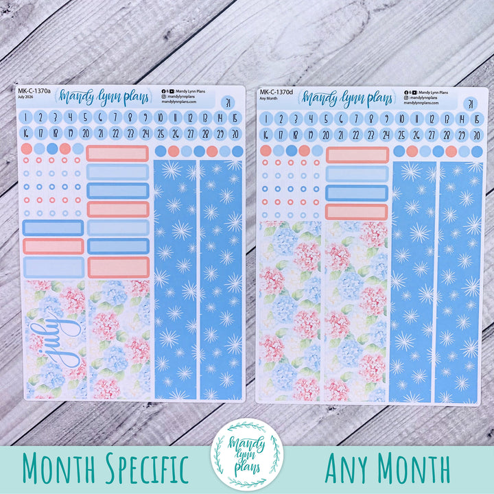July 2026 or Any Month Monthly Kit || Hobonichi Cousin, Weeks, A6 || Patriotic Posy || 370
