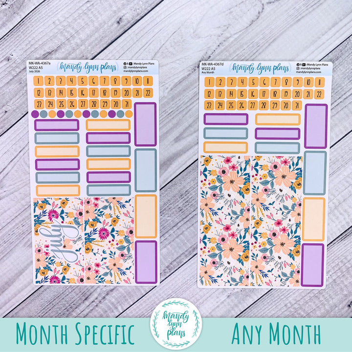July 2026 or Any Month Monthly Kit || Wonderland 222 A5, B6, A6 || Eclectic Blooms || 367