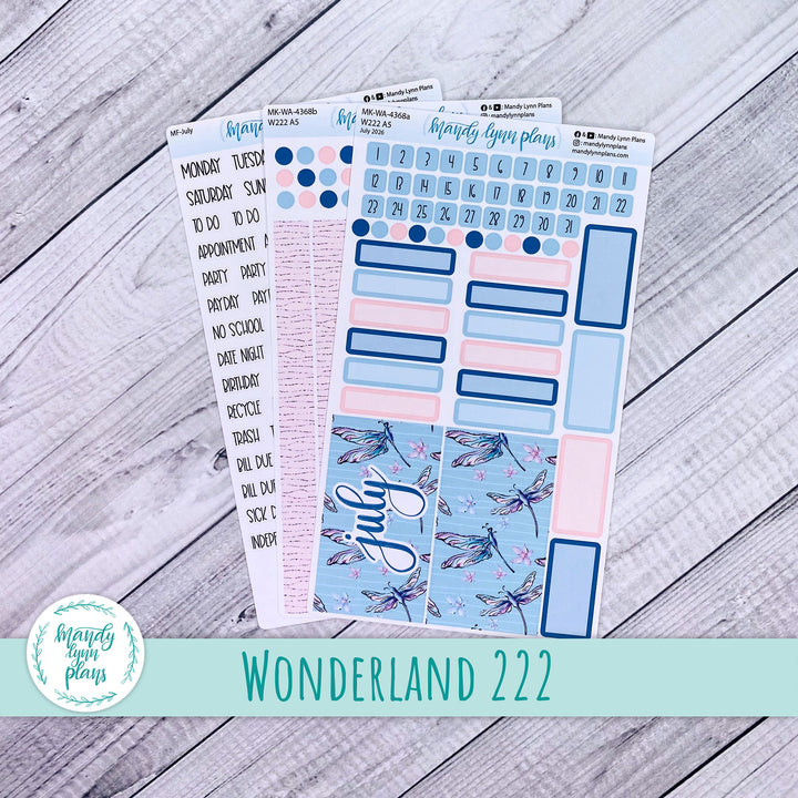 July 2026 or Any Month Monthly Kit || Wonderland 222 A5, B6, A6 || Dragonflies || 368