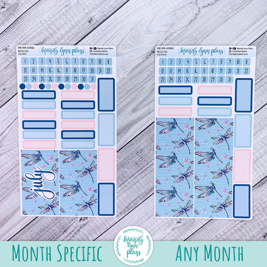 July 2026 or Any Month Monthly Kit || Wonderland 222 A5, B6, A6 || Dragonflies || 368