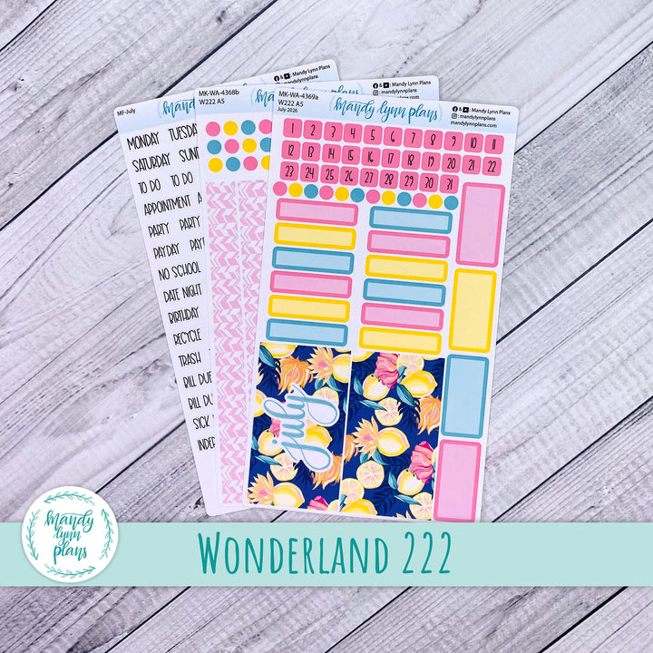 July 2026 or Any Month Monthly Kit || Wonderland 222 A5, B6, A6 || Vibrant Lemonade || 369