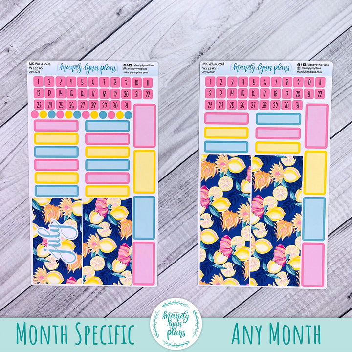 July 2026 or Any Month Monthly Kit || Wonderland 222 A5, B6, A6 || Vibrant Lemonade || 369