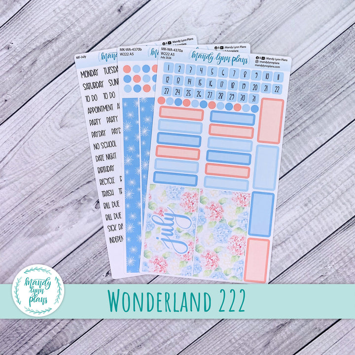 July 2026 or Any Month Monthly Kit || Wonderland 222 A5, B6, A6 || Patriotic Posy || 370